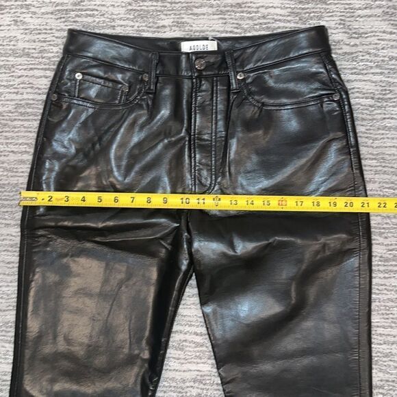 NWT Agolde Recycled Leather Fitted 90's Pants in Detox Size 30 - Picture 10 of 16